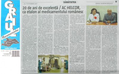 20 de ani de excelenta / AC HELCOR ca etalon al medicamentului romanesc